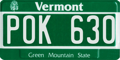 VT license plate POK630