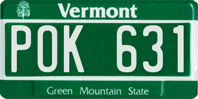 VT license plate POK631