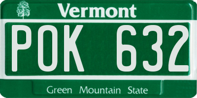 VT license plate POK632