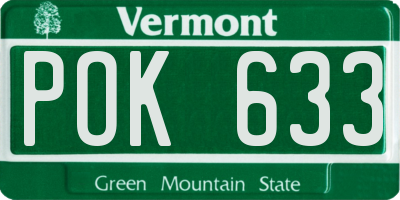 VT license plate POK633