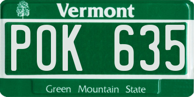VT license plate POK635