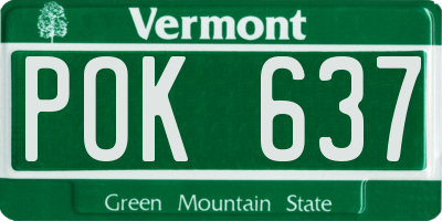 VT license plate POK637