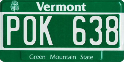 VT license plate POK638
