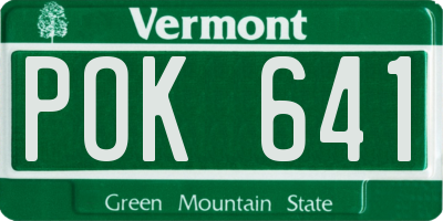 VT license plate POK641