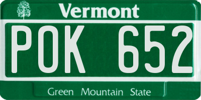 VT license plate POK652