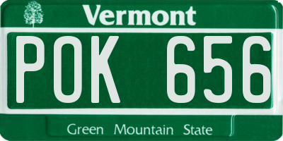 VT license plate POK656