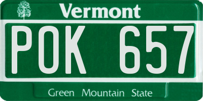 VT license plate POK657