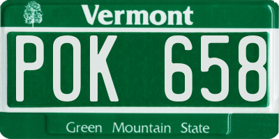 VT license plate POK658
