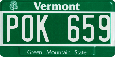 VT license plate POK659