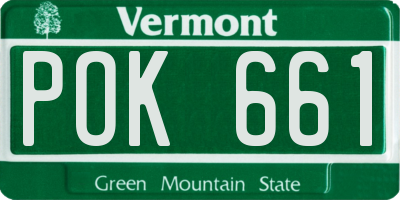 VT license plate POK661