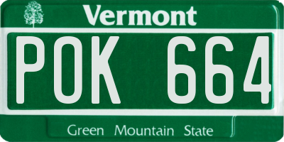 VT license plate POK664