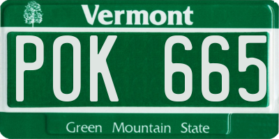 VT license plate POK665