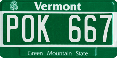 VT license plate POK667