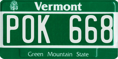 VT license plate POK668