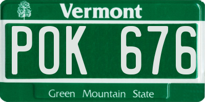 VT license plate POK676
