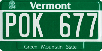 VT license plate POK677