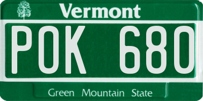 VT license plate POK680