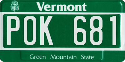 VT license plate POK681