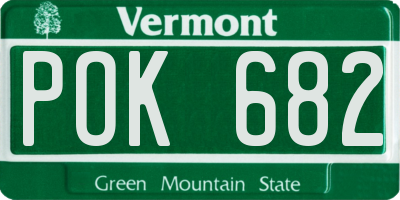 VT license plate POK682