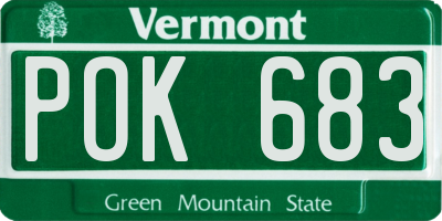 VT license plate POK683