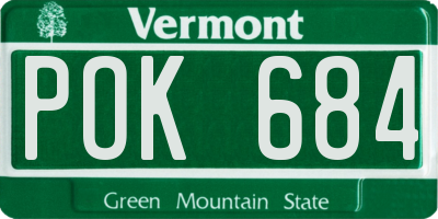 VT license plate POK684