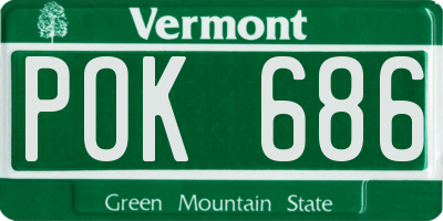 VT license plate POK686