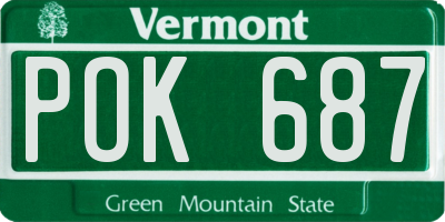 VT license plate POK687