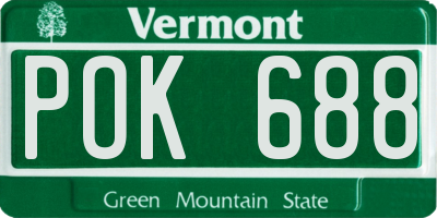 VT license plate POK688