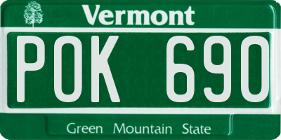 VT license plate POK690