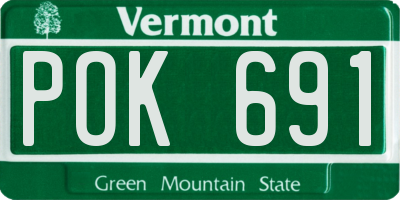 VT license plate POK691