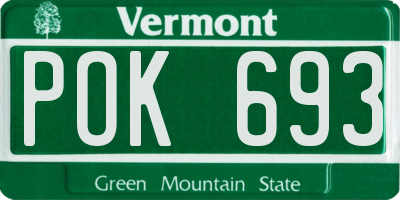 VT license plate POK693