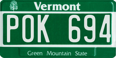VT license plate POK694