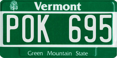 VT license plate POK695