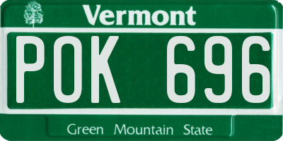 VT license plate POK696
