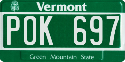 VT license plate POK697