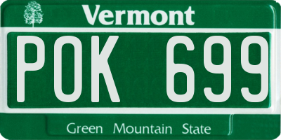 VT license plate POK699