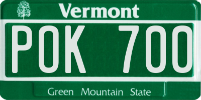 VT license plate POK700