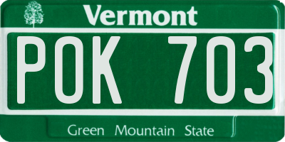 VT license plate POK703