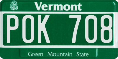 VT license plate POK708