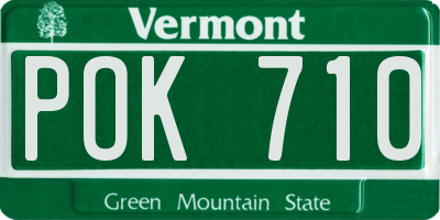 VT license plate POK710