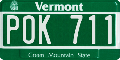 VT license plate POK711