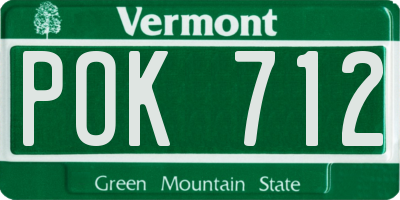 VT license plate POK712