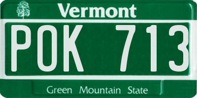 VT license plate POK713