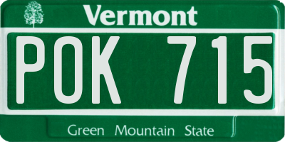 VT license plate POK715