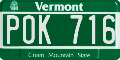 VT license plate POK716
