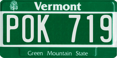 VT license plate POK719