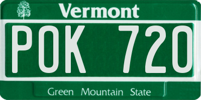 VT license plate POK720