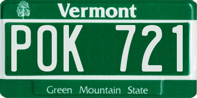 VT license plate POK721
