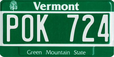 VT license plate POK724