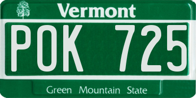 VT license plate POK725